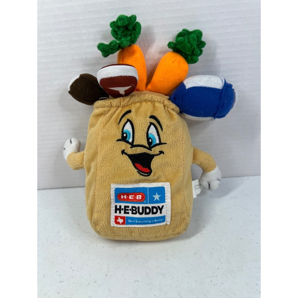 HEB H-E-Buddy Grocery Bag Mascot Plush Stuffed Toy Texas Souvenir PS0225PL